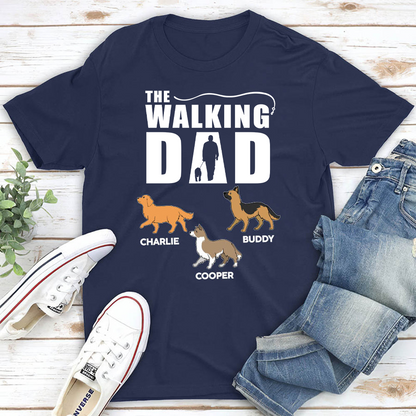 The Walking Dad - Personalized Custom T Shirt - Gift for Dog Mom, Dog Dad, Dog Lovers
