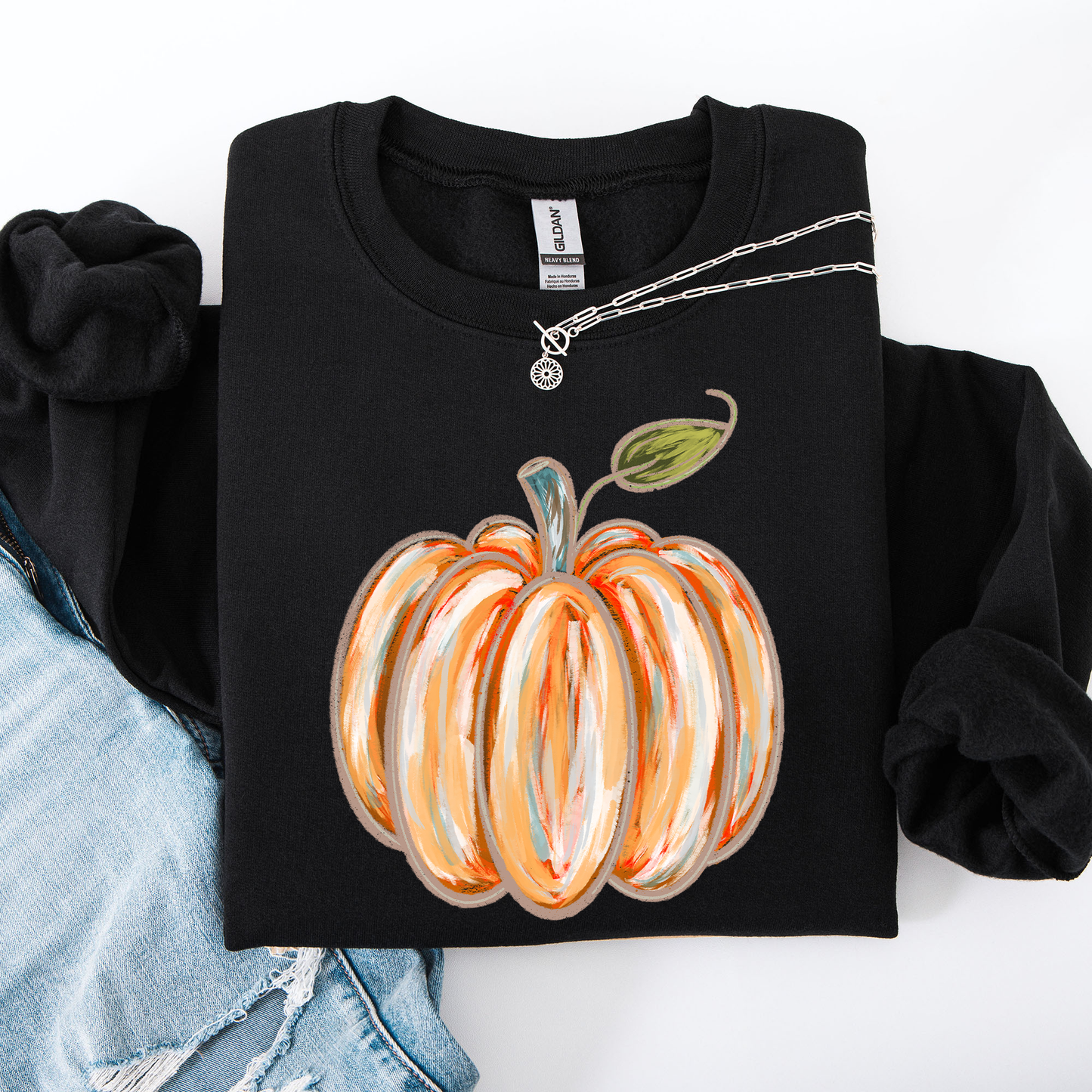 Watercolor Pumpkin, Halloween, Autumn, Fall Sweatshirt
