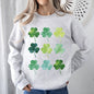 Watercolor Shamrocks In Rows, St Patrick's Day Sweatshirt