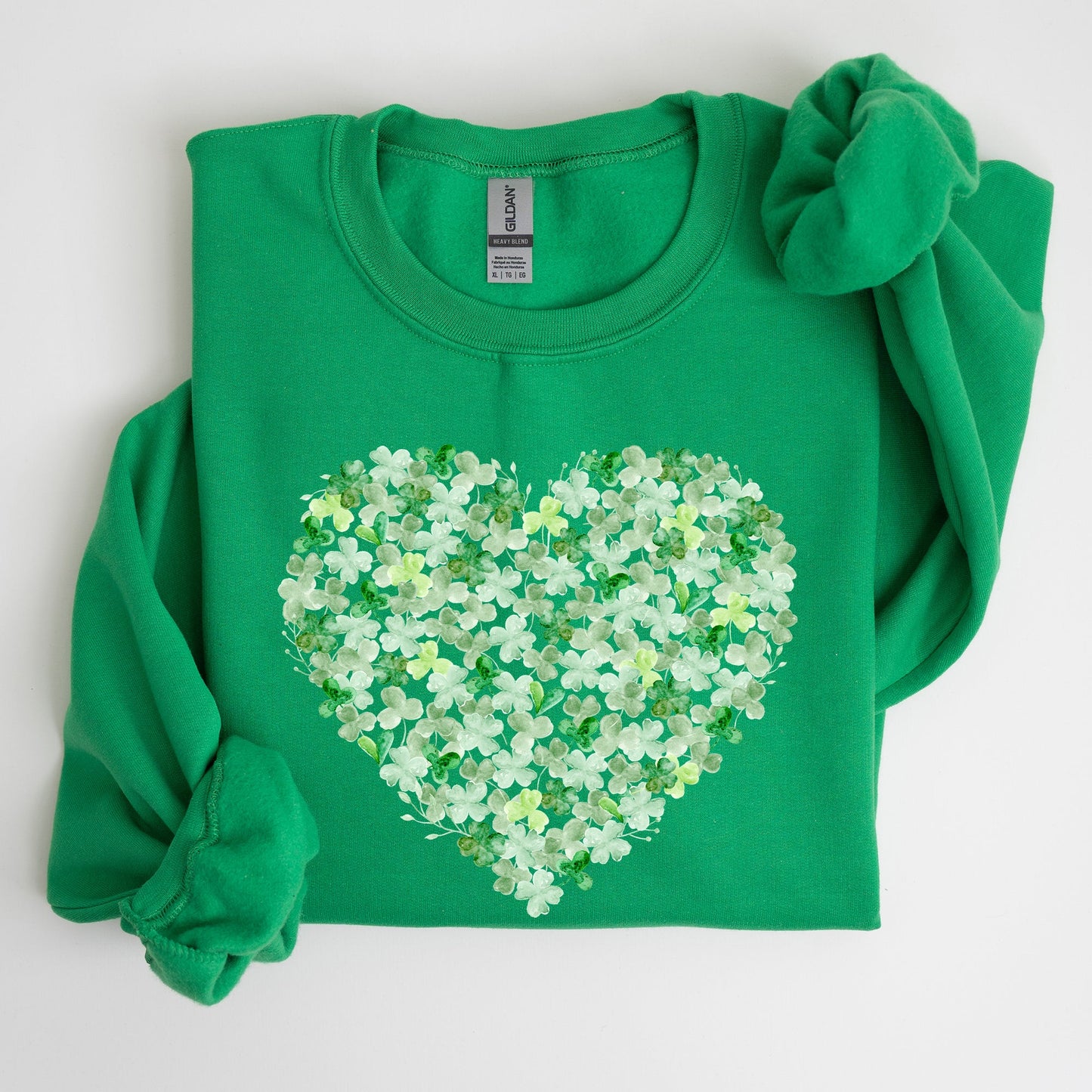 Watercolor Shamrocks, Heart, St Patrick's Day Sweatshirt