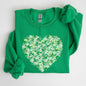 Watercolor Shamrocks, Heart, St Patrick's Day Sweatshirt