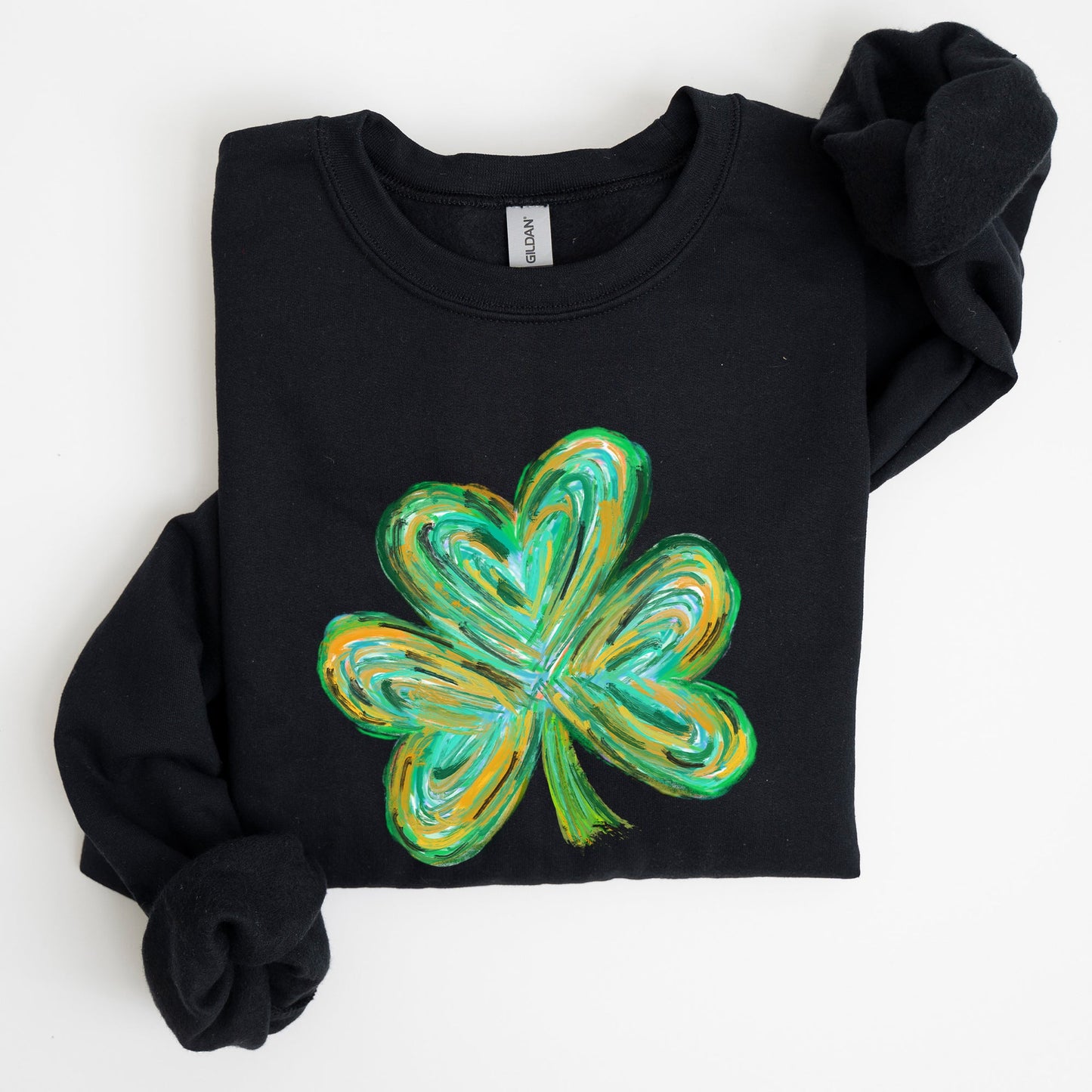 Watercolor Shamrock, Hearts, Irish, St Patrick's Day Sweatshirt