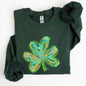 Watercolor Shamrock, Hearts, Irish, St Patrick's Day Sweatshirt