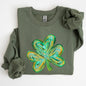 Watercolor Shamrock, Hearts, Irish, St Patrick's Day Sweatshirt