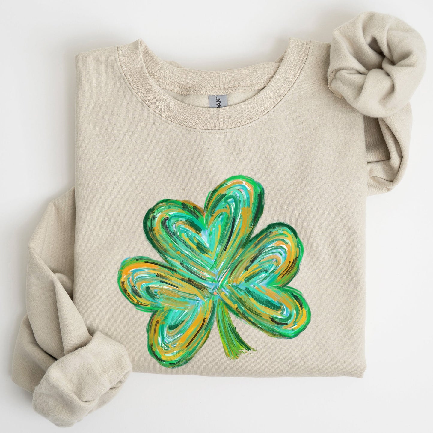 Watercolor Shamrock, Hearts, Irish, St Patrick's Day Sweatshirt