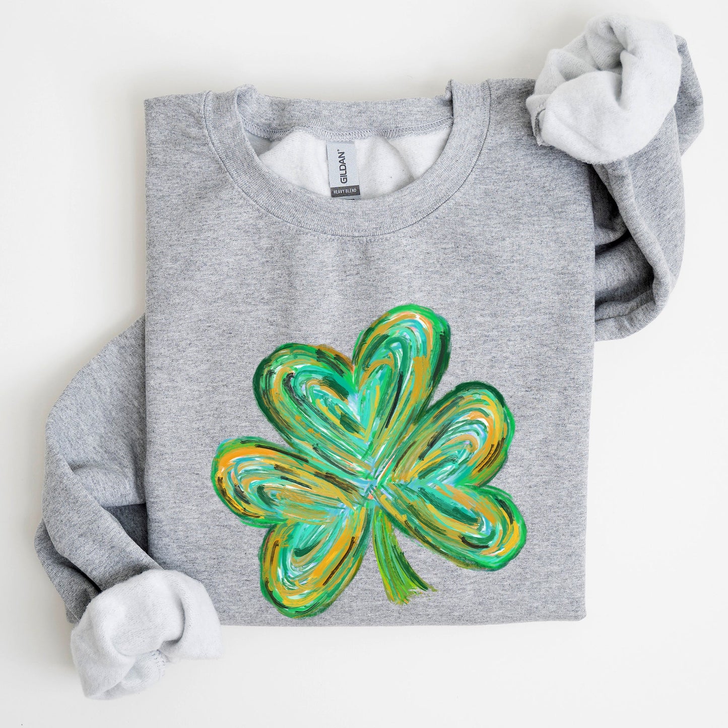 Watercolor Shamrock, Hearts, Irish, St Patrick's Day Sweatshirt