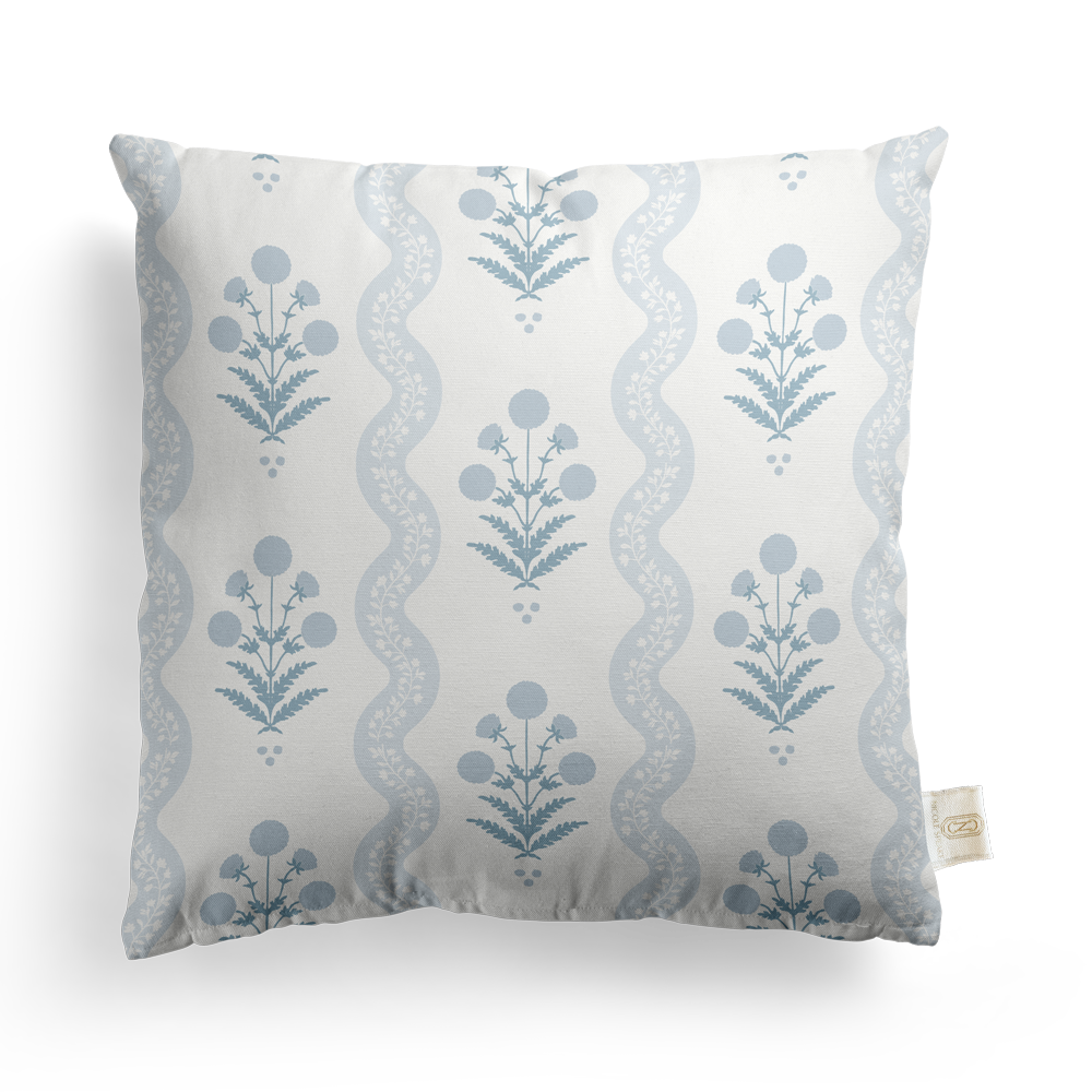 Wavy Floral Pillow Cover | Featuring Oyster Sand Colorway