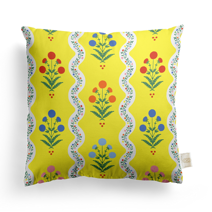 Wavy Floral Pillow Cover | Featuring Preppy Colorway