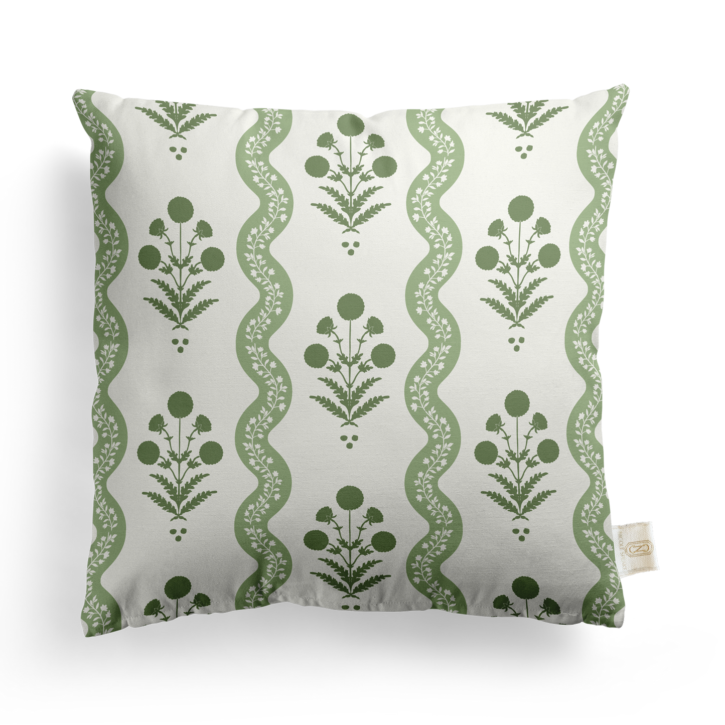 Wavy Floral Pillow Cover | Featuring Fiesta Colorway