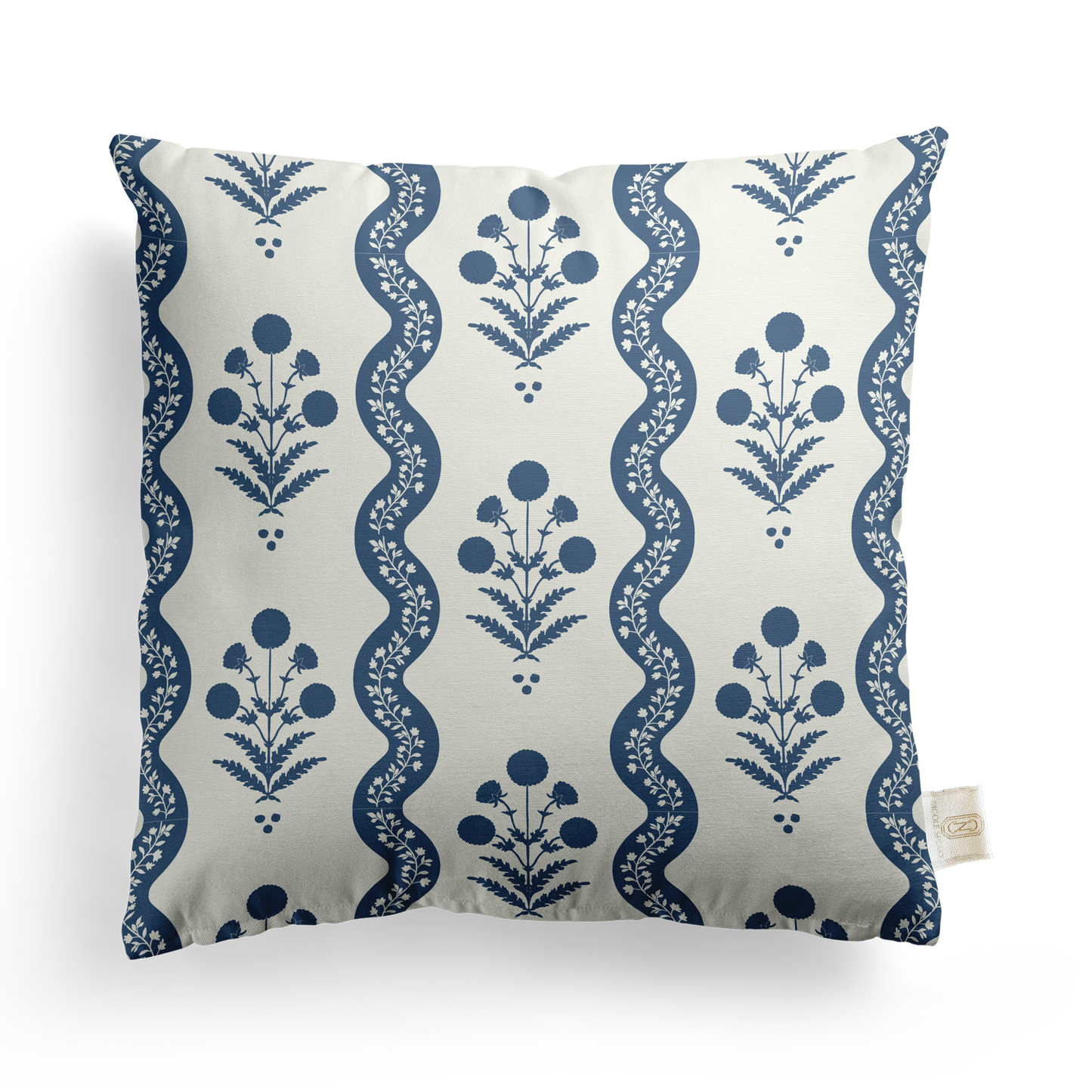 Wavy Floral Pillow Cover | Featuring Fiesta Colorway