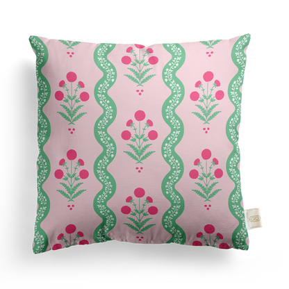 Wavy Floral Pillow Cover | Featuring Navy Haven Colorway