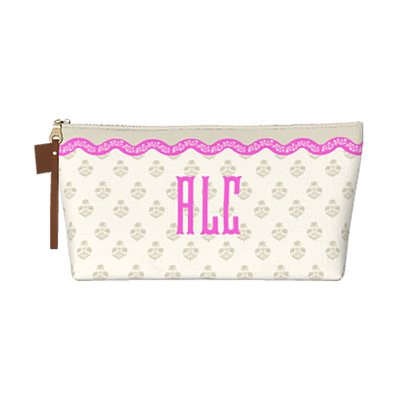 Wavy Block Print Cosmetic Bag