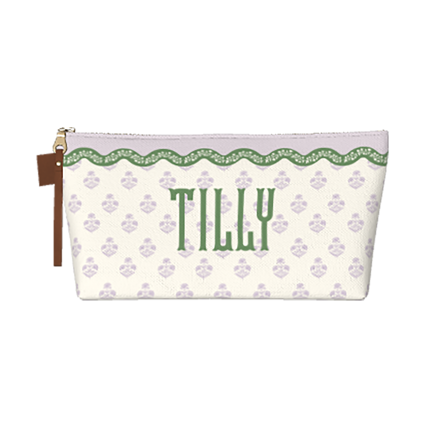 Wavy Block Print Cosmetic Bag