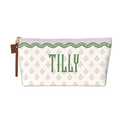 Wavy Block Print Cosmetic Bag