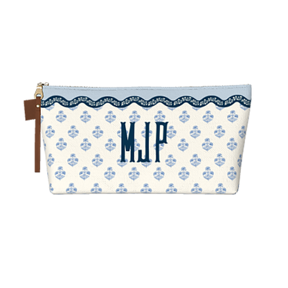 Wavy Block Print Cosmetic Bag