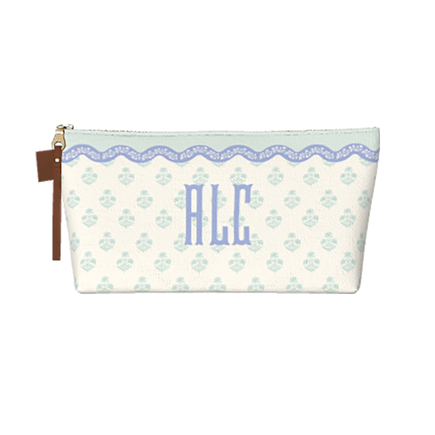 Wavy Block Print Cosmetic Bag