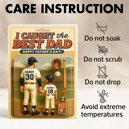 We Caught the Best Dad Baseball - Personalized Rectangle Acrylic Plaque - Gift For Dad, Daddy, Father's Day