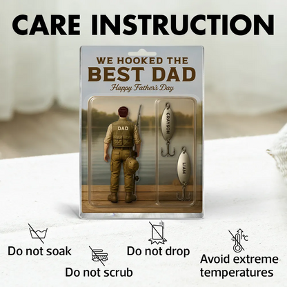 We Hooked The Best Dad Fishing With Kids' Names - Personalized Rectangle Acrylic Plaque - Gift For Dad, Daddy, Father's Day