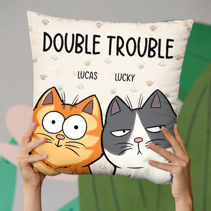 We're The Trouble Dog/Cat - Personalized Custom Pillow - Gift for Dog Lovers, Cat Lovers, Pet Lovers