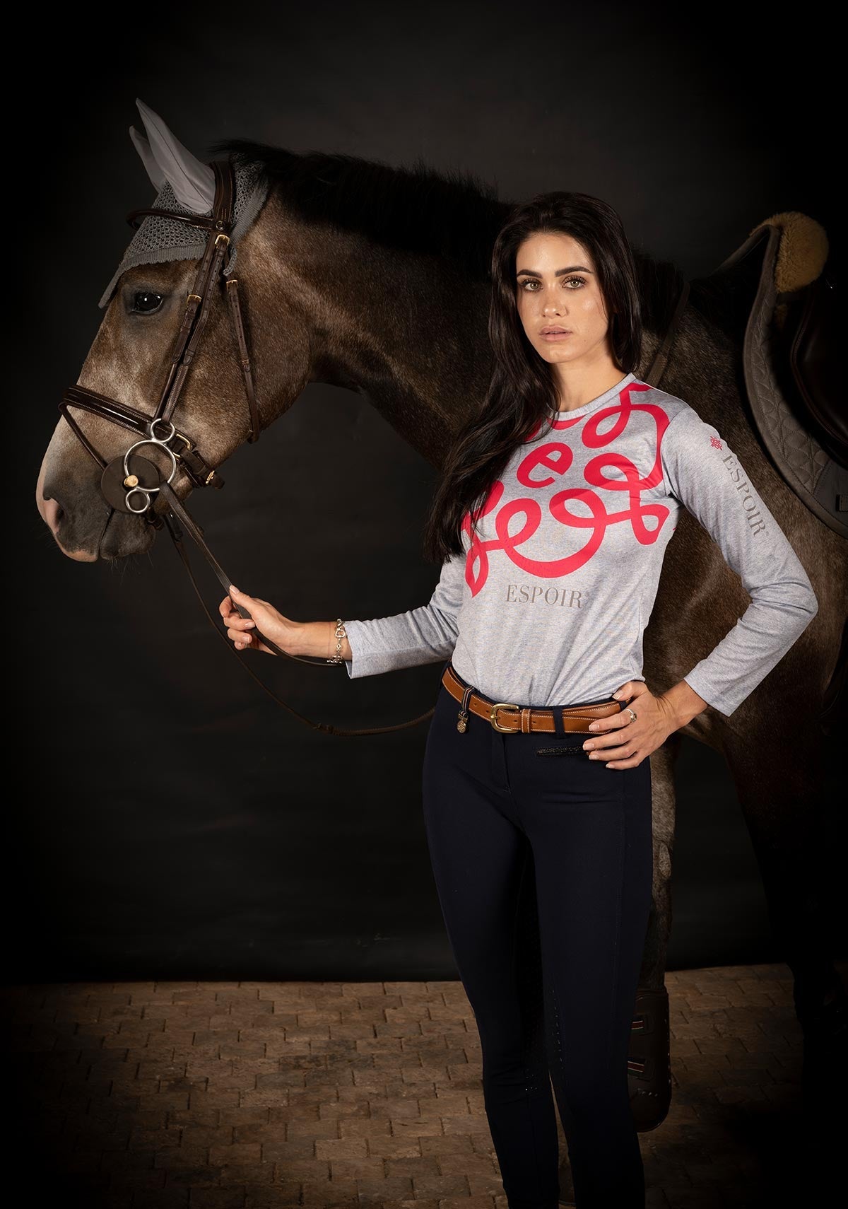 SALE  Espoir Hot Pink On Grey T-Shirt