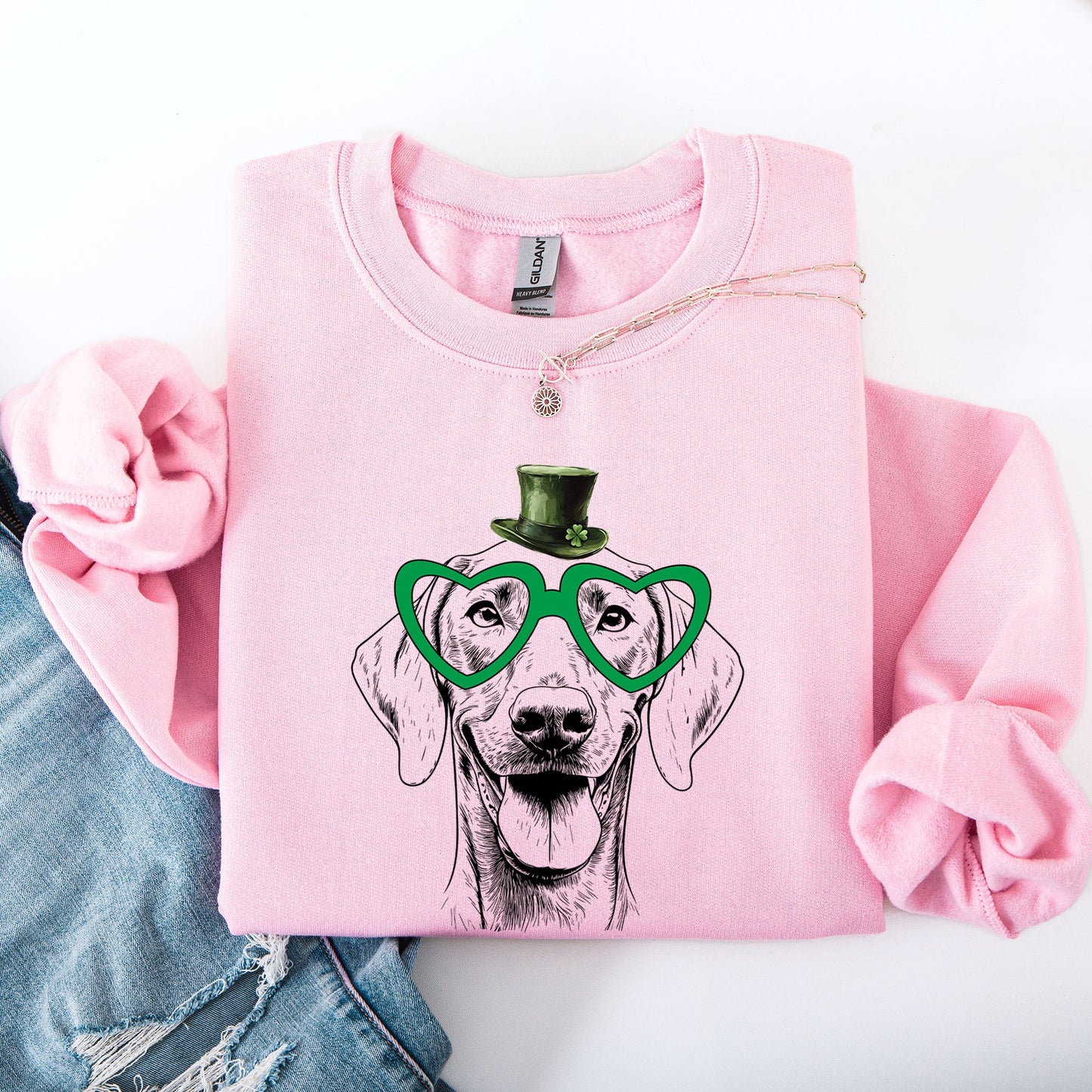 Weimaraner, Adorable Dog, St Patrick's Day, Lucky, Irish Sweatshirt