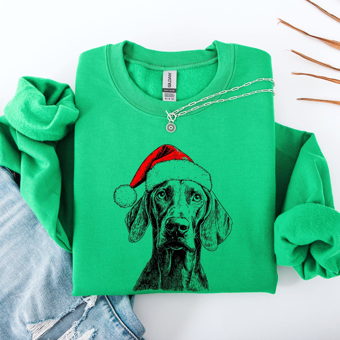 Weimaraner, Santa, Dog, Christmas, Dog Lover, Pet Sweatshirt
