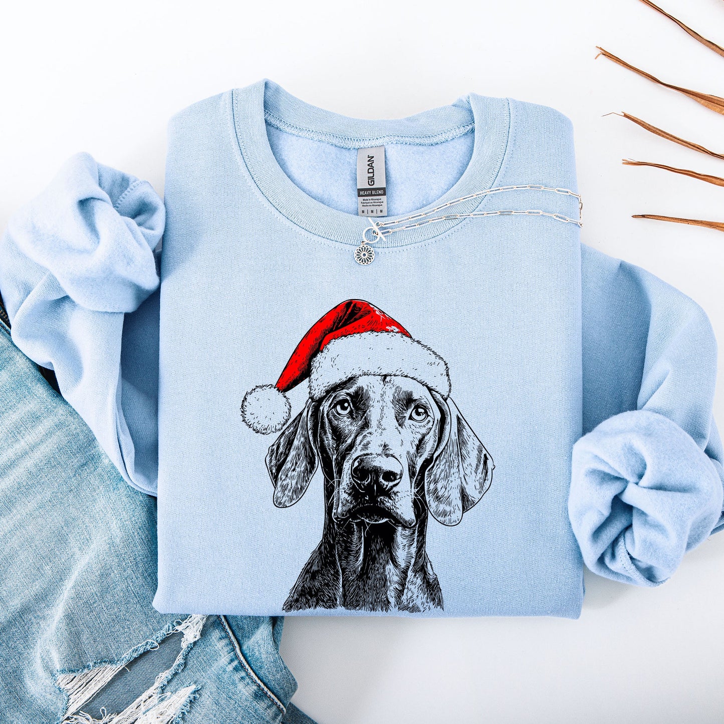 Weimaraner, Santa, Dog, Christmas, Dog Lover, Pet Sweatshirt