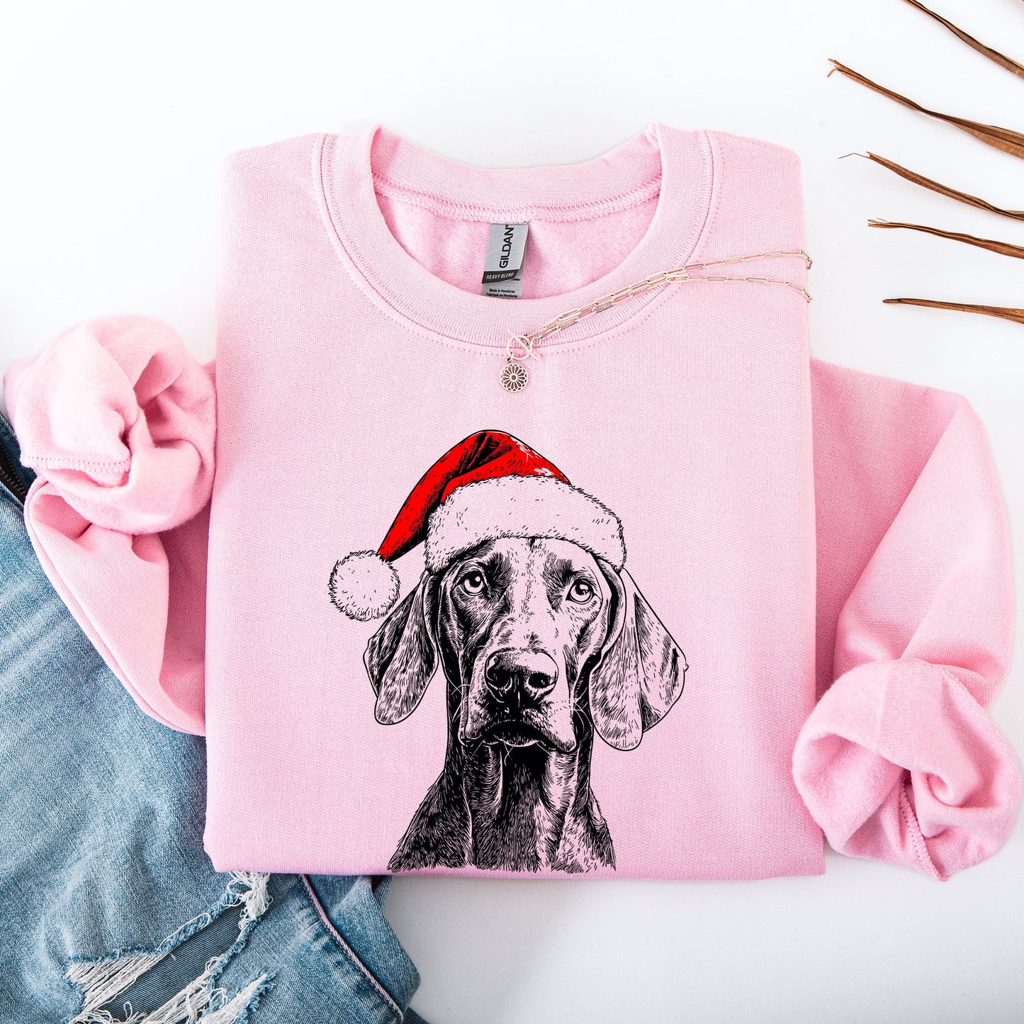Weimaraner, Santa, Dog, Christmas, Dog Lover, Pet Sweatshirt