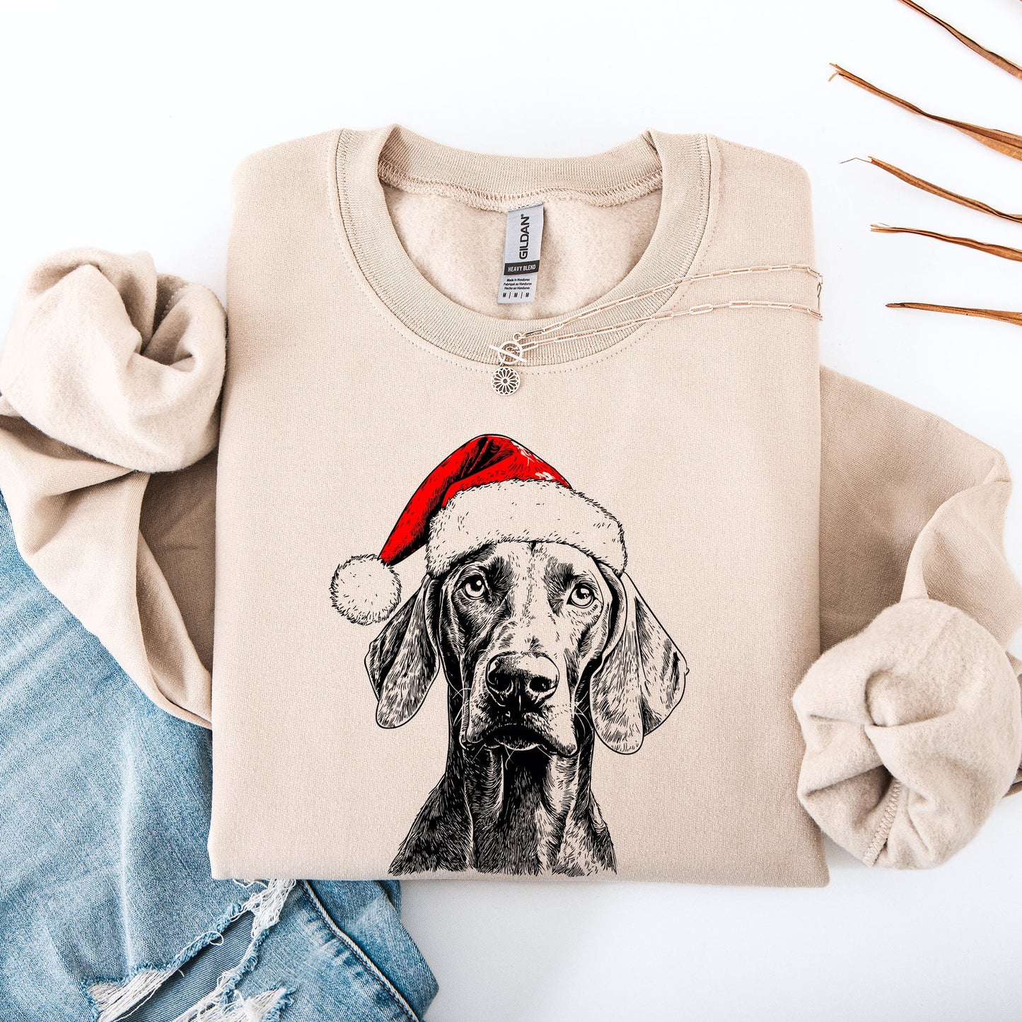 Weimaraner, Santa, Dog, Christmas, Dog Lover, Pet Sweatshirt