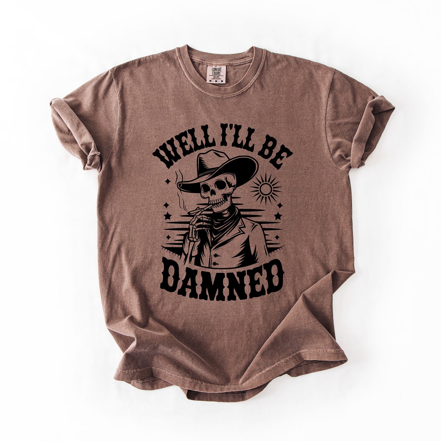Well I'll Be Damned, Skeleton, Funny, Halloween, Comfort Colors T-Shirt