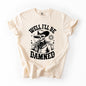 Well I'll Be Damned, Skeleton, Funny, Halloween, Comfort Colors T-Shirt