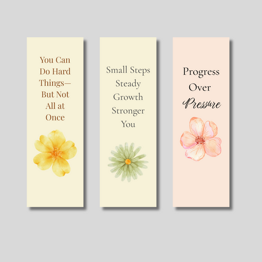 Self-Care & Mindfulness Bookmark Set – 3-Pack Mental Wellness Bookmarks for Calm, Focus & Reflection