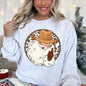 Western Cowboy Santa, Hat, Cow Print, Christmas, Retro Sweatshirt