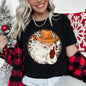 Western Cowboy Santa, Hat, Cow Print, Christmas, Retro Super Soft Tees