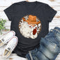Western Cowboy Santa, Hat, Cow Print, Christmas, Retro Super Soft Tees