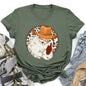 Western Cowboy Santa, Hat, Cow Print, Christmas, Retro Super Soft Tees