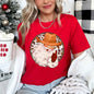 Western Cowboy Santa, Hat, Cow Print, Christmas, Retro Super Soft Tees