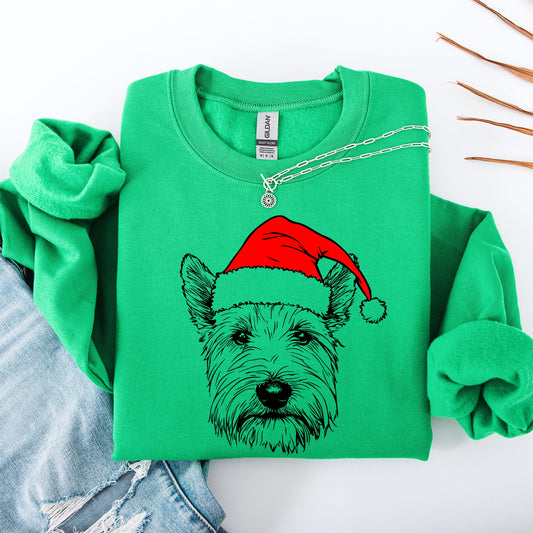 Westie, West Highland White Terrier, Santa, Dog, Christmas, Dog Lover, Pet Sweatshirt