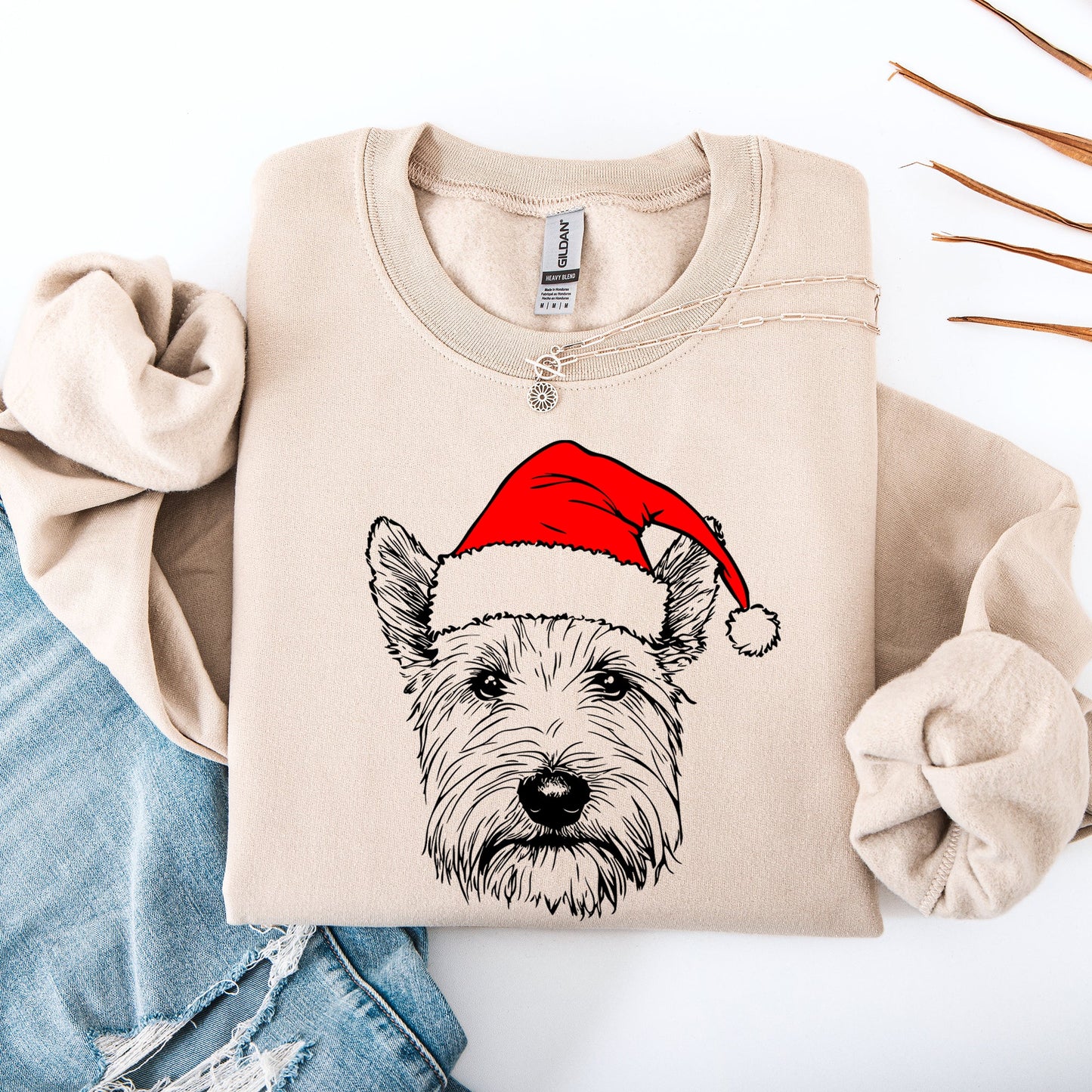 Westie, West Highland White Terrier, Santa, Dog, Christmas, Dog Lover, Pet Sweatshirt