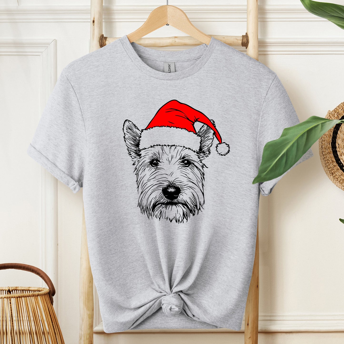 Westie, West Highland White Terrier, Santa, Dog, Christmas, Dog Lover, Pet T-Shirt Comfort Colors T-Shirt