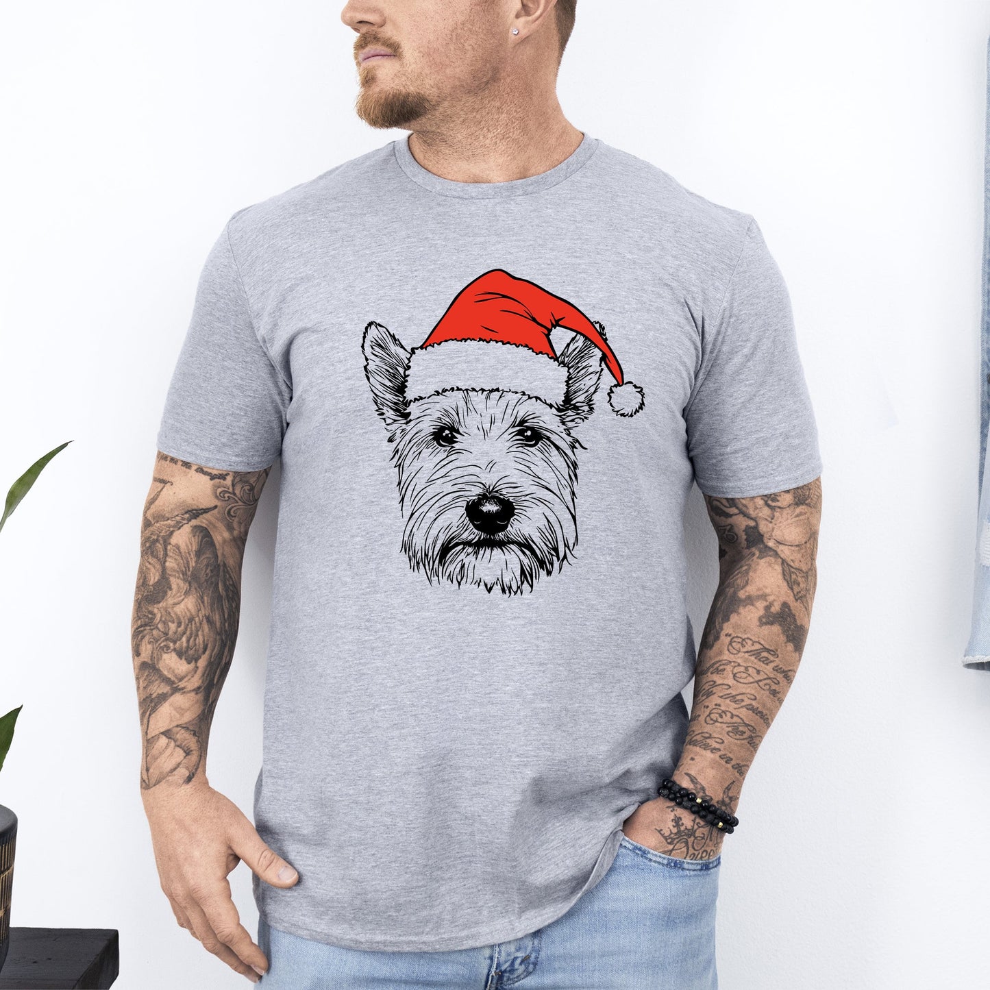 Westie, West Highland White Terrier, Santa, Dog, Christmas, Dog Lover, Pet T-Shirt Comfort Colors T-Shirt