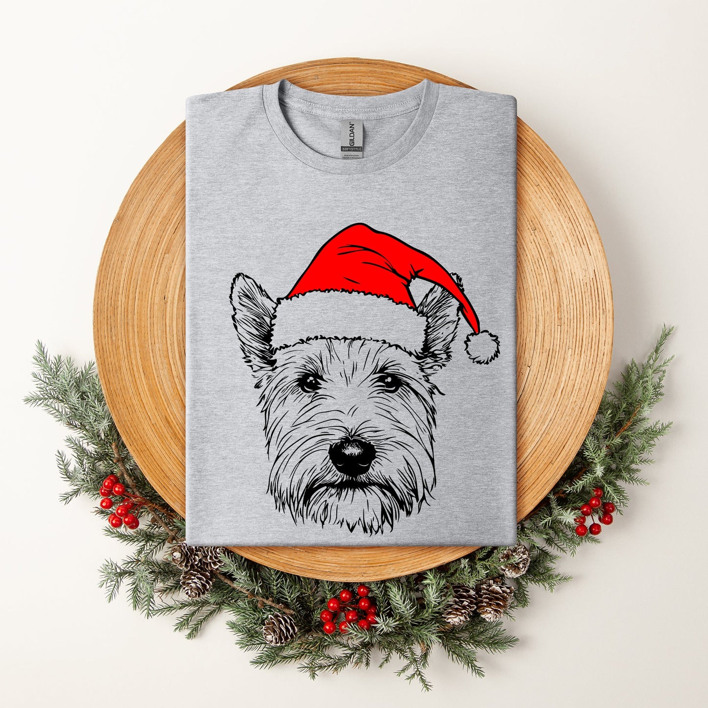 Westie, West Highland White Terrier, Santa, Dog, Christmas, Dog Lover, Pet T-Shirt Comfort Colors T-Shirt
