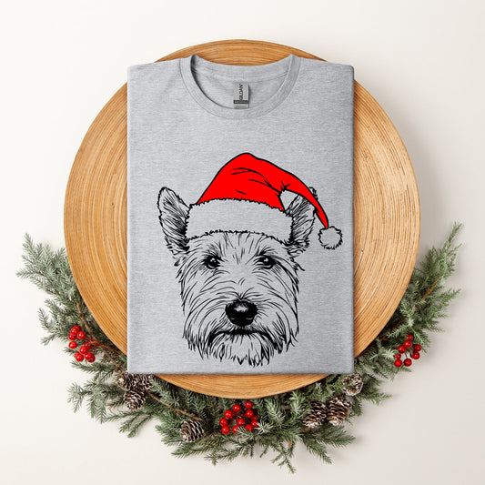 Westie, West Highland White Terrier, Santa, Dog, Christmas, Dog Lover, Pet T-Shirt Comfort Colors T-Shirt