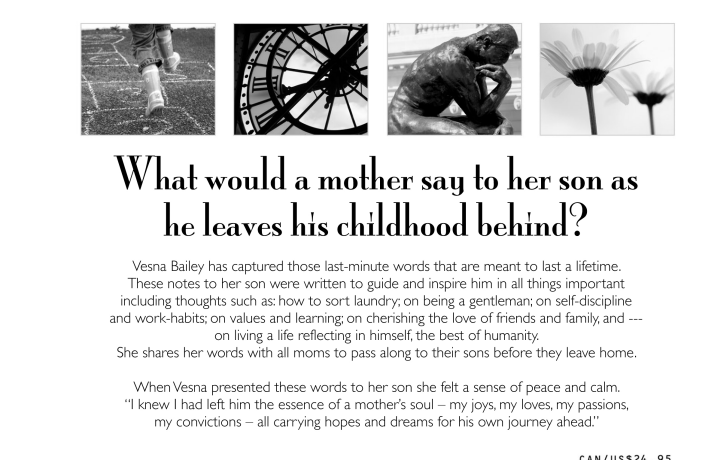 Notes to My Son by Vesna Bailey – Hardcover Inspirational Gift Book