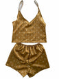 Esme - Womens Gold Silk Pajamas