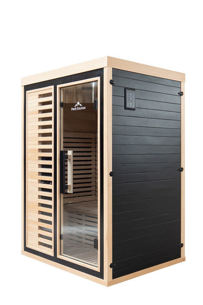 Peak Saunas Everest 2-Person Full Spectrum Infrared Sauna with XL Medical-Grade Red Light Therapy & Smart WiFi App Control