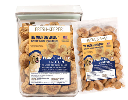 Much Loved Dog Blueberry Training Reward Treats - ECO Set (Filled Fresh Keeper +1 Refill)