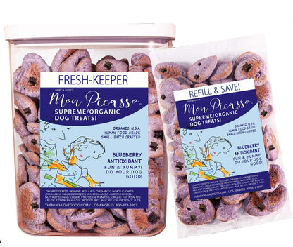 Much Loved Dog Blueberry Training Reward Treats - ECO Set (Filled Fresh Keeper +1 Refill)