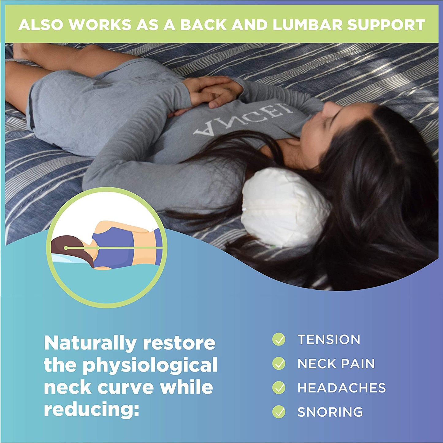 Neck Roll Pillow - Buckwheat or Millet hulls, Organic WheatDreamz
