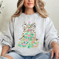 Whimsical Pastel Christmas Tree, Coquette, Ribbon, Bow, Dalmatian Print, Xmas Sweatshirt